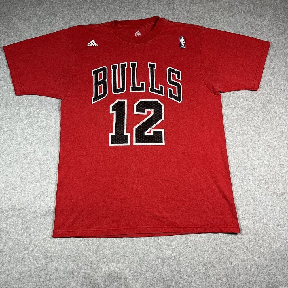 Adidas Y2K Chicago Bulls Kirk Hinrich #12 T-shirt Jersey Adult Medium Red Double